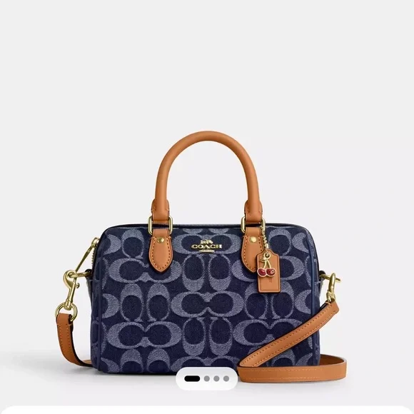 Coach Rowan Satchel Bag In Signature Denim Canvas NWT CY699